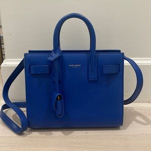 Sac Du Jour Nano Saint Laurent in vibrant blue color